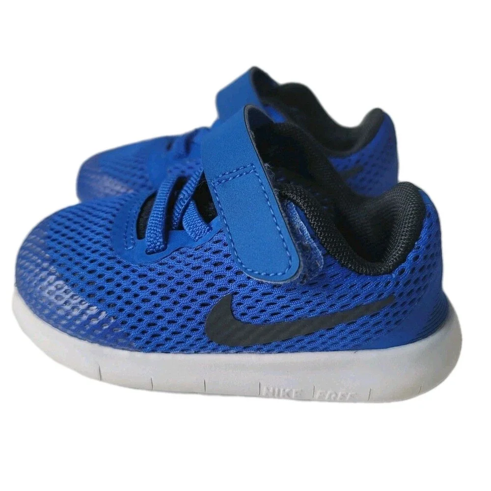 Nike Free Run TDV Kids Toddler Blue Sneakers Shoes Size 6C